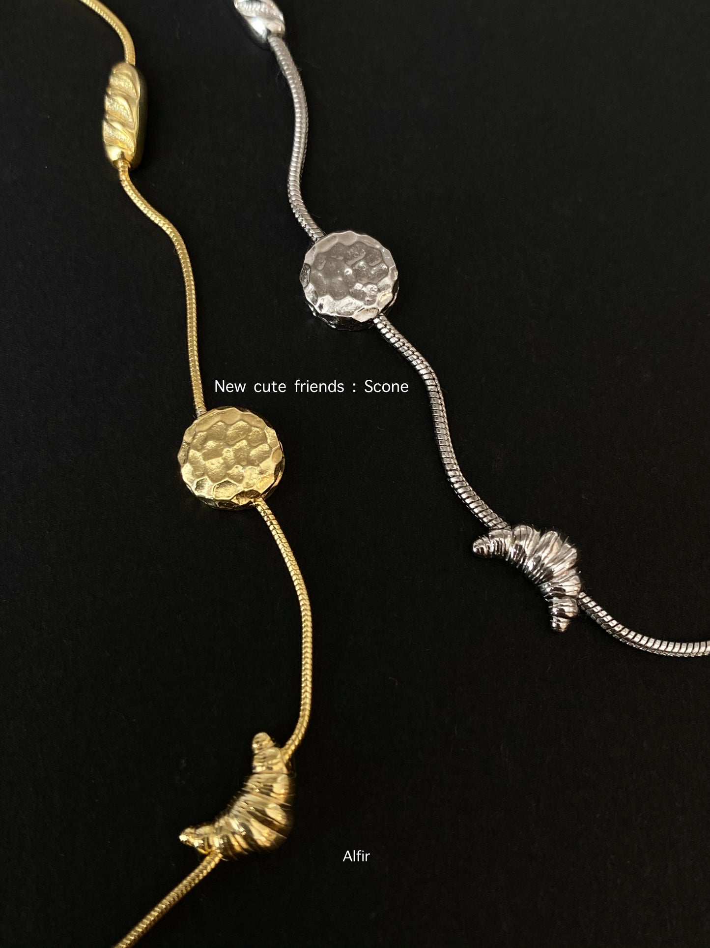 Bakery Collection - Sterling Silver and Gold Vermeil Bread Charms Necklace