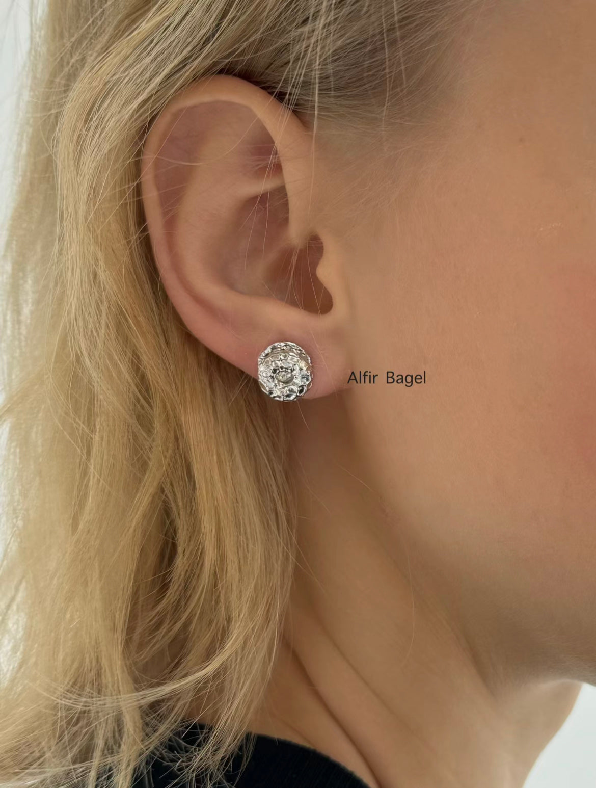 Croissant/Pretzel/Baguette/Bagel Earrings Silver (single)