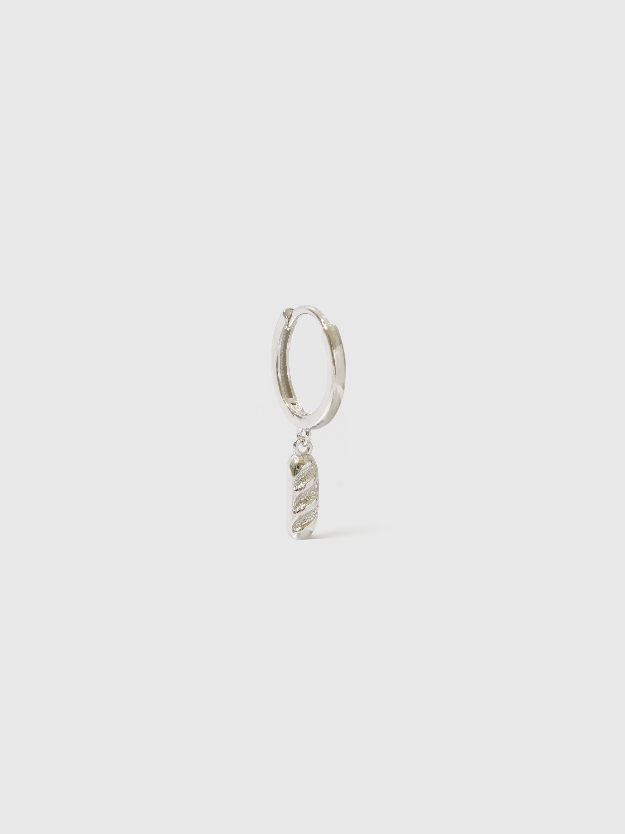 Baguette Pendant Hoop Earring (single)