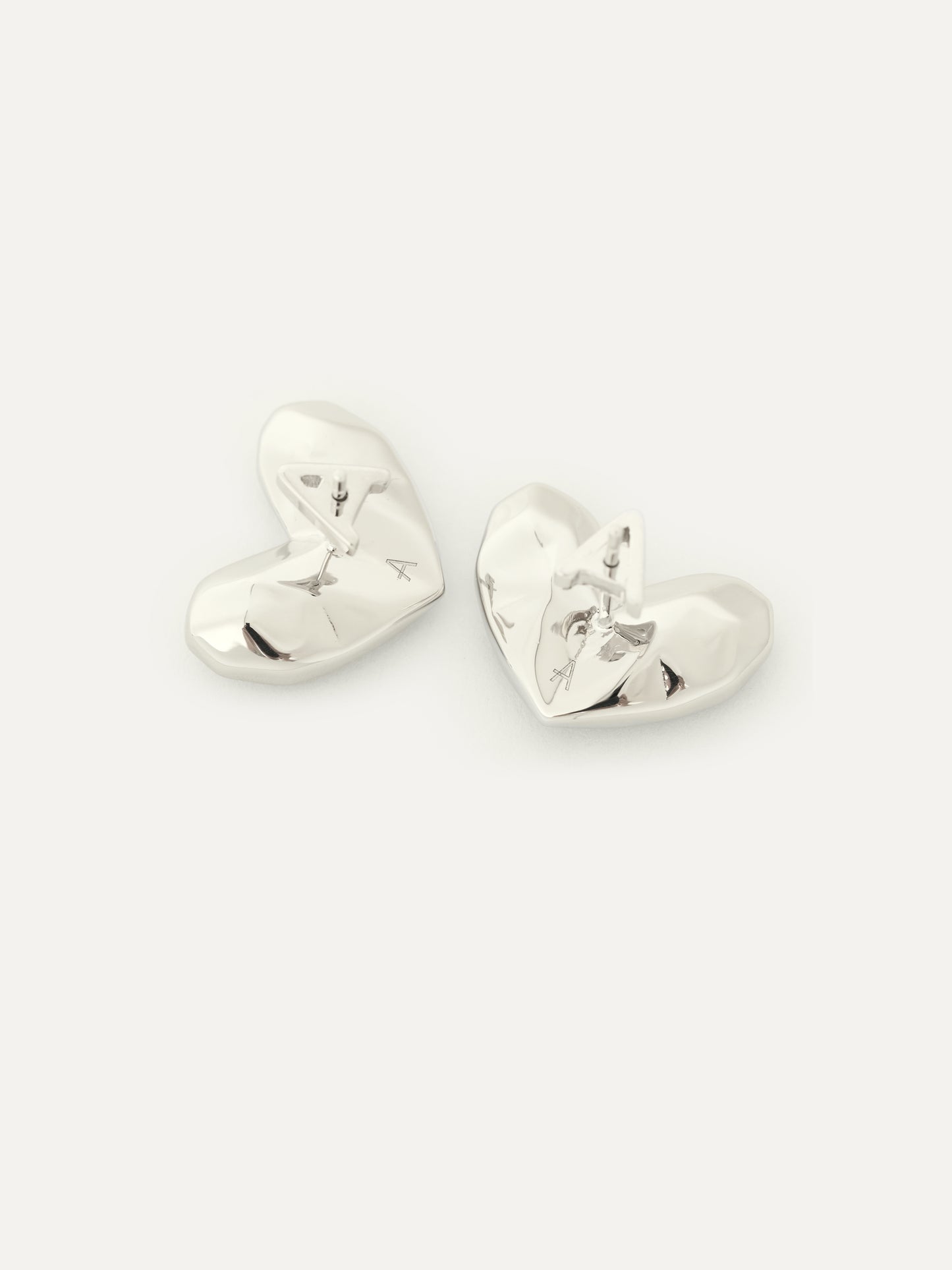 Silver Heart Earrings - Nano Gemstone Studs - Puppy Love